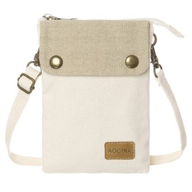 AOCINA Small Crossbody Purse kawaii Phone Purse Cute Little Wallet Key Bag Gifts for Teen Girls Daughter Trendy Stuff(A-Beige)