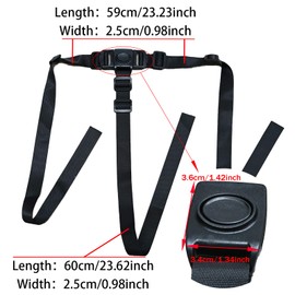 3 Point Harness Seat Belt Stroller Harness Safety Harness Belt, Adjustable Harness Strap for High Chair and Pushchair, Universal 3 Point Harness Belt for Child Kid, Black