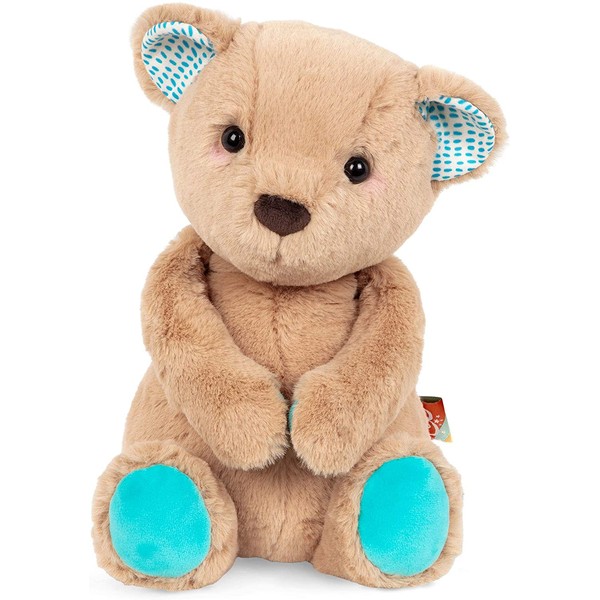 B. toys by Battat Happy Hues – Cara-Mellow Bear – Soft & Cuddly Plush Teddy Bear – Huggable Stuffed Animal Bear Toy – Washable – Newborns, Toddlers, Kids, Multi (BX1785C30Z)