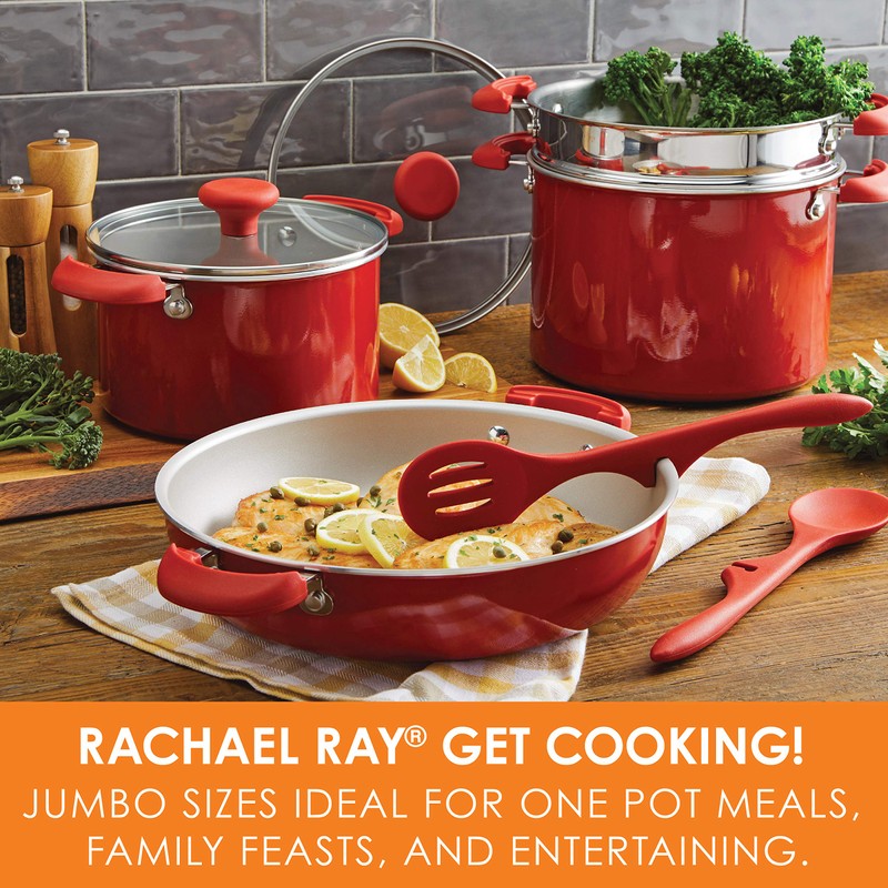 Rachael Ray Get Cooking Stackable Nonstick Pots and Pans, Cookware