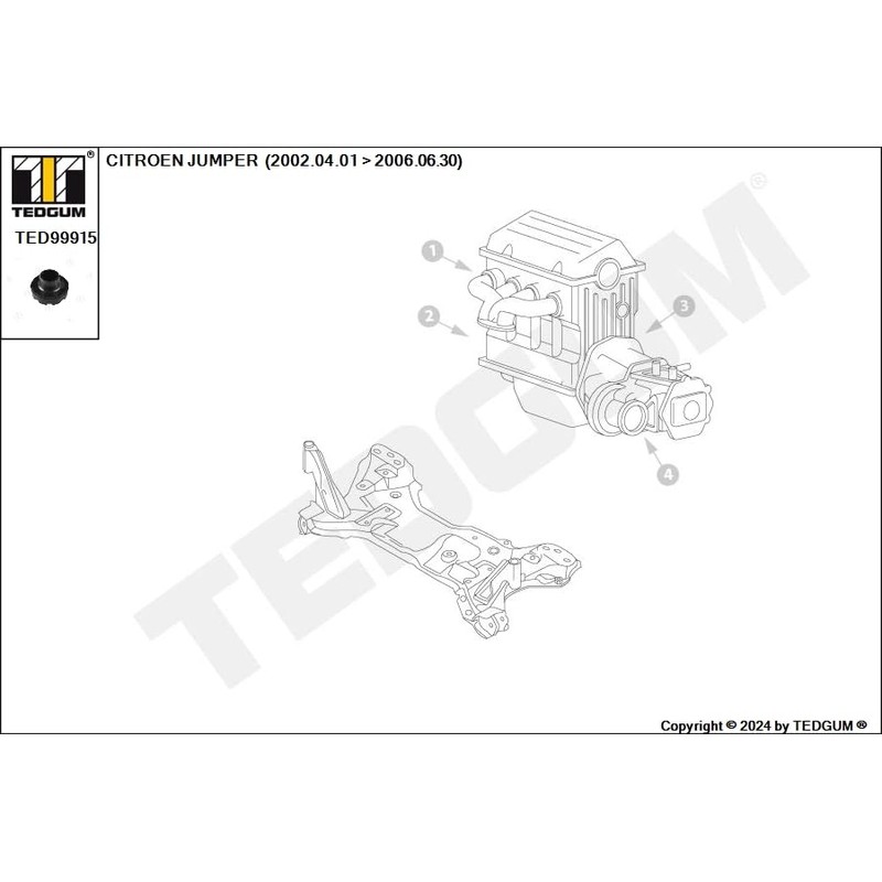 TEDGUM TED99915 RADIATOR HOLDER - LOWER LEFT / RIGHT