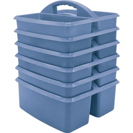 Teacher Created Resources Slate Blue Plastic Storage Caddy, Pack of 6