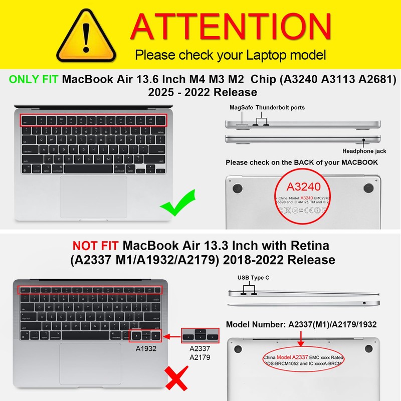 Fintie Case Compatible with MacBook Air 13.6 Inch M4 M3