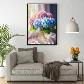 SAIMIUBO Diamond Painting Kits for Adults,2Pack Hydrangea Full Drill Diamond Art Kits for Adults Beginners,Round 5D DIY Diamond Dots Paintings,Diamond Art Painting Home Wall Decor 12x16 inch