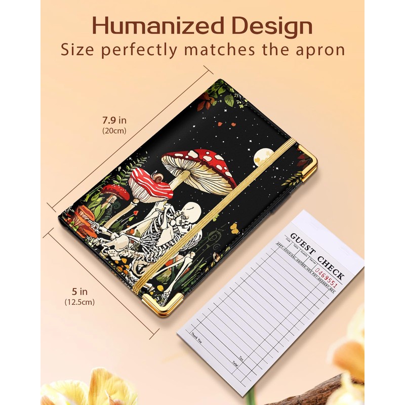 Slohif Server Book for Waitress Cute Serving Books with Zipper