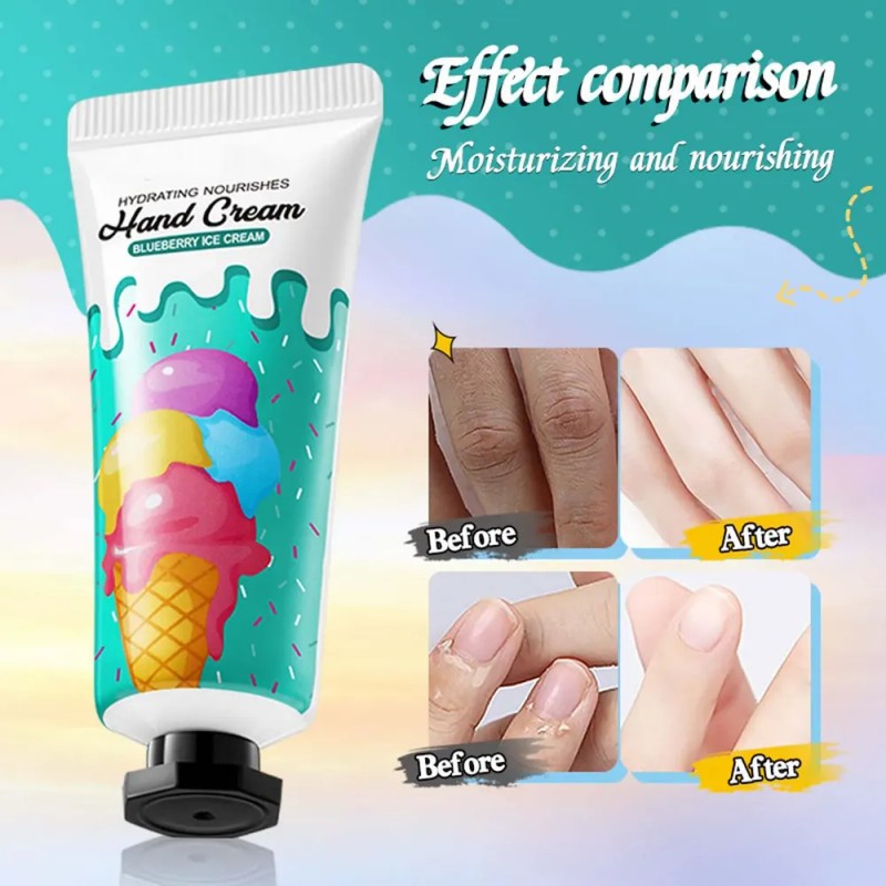Set De Crema Hidratante Para Manos Con Helado De 5