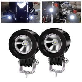 X-STYLE Motorcycle Fog Lamp, LED, White, Headlight, Auxiliary Light, Work Light, Projector, 10 W Work Light, 12 V, 24 V, High Brightness, Waterproof, Long Life, Shockproof, Universal Car Exterior