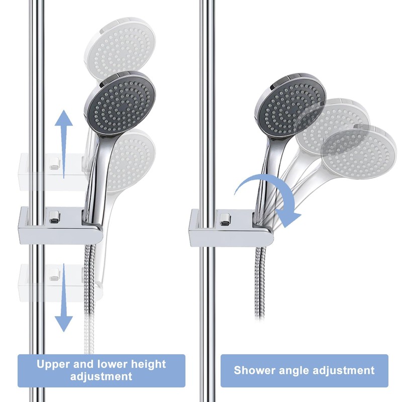 DEWIN Shower Head Slider Holder, Adjustable Height S Chrome-Plated Slider