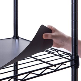 Poofzy Wire Shelf Liner 14" X 24", Non-Adhesive Plastic Shelf Liners for Wire Shelving, Waterproof Protector Mats (3PK, Black)