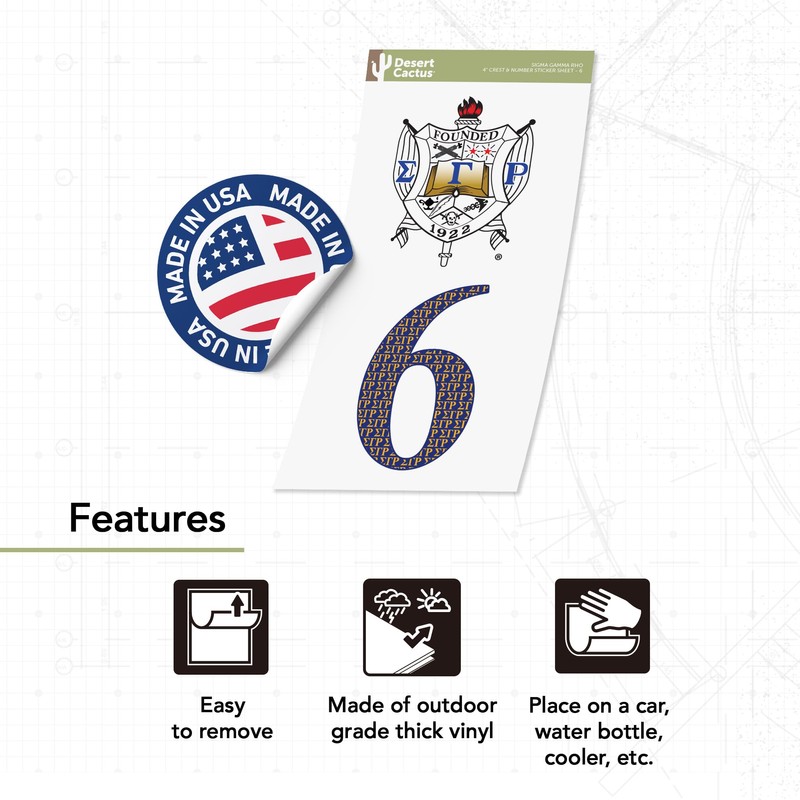 Desert Cactus Sigma Gamma Rho Sticker SGR Poodles Divine 9