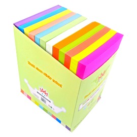 4A Sticky Notes,4 x 6 Inches,Lined,Neon Assorted,12 Colors,Self-Stick Notes,100 Sheets/Pad,12 Pads/Pack,4A 40612-L