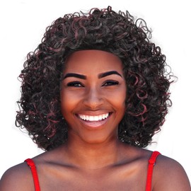 Tirrinia Synthetic Kinky Curly Half Wig Short Afro Wigs Heat Resistant Daily Wig