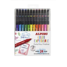 Alpino Color Experience 24 Fineliner Markers Fine Tip Marker Pens for Colouring and Writing in Detail Fine Strokes