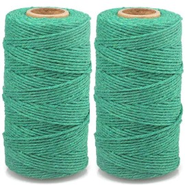 G2PLUS Green Baker Twine, 200 m Cotton Cord, 2 mm Craft Cord, Decorative Cord, Perfect for DIY Arts and Crafts Gardening