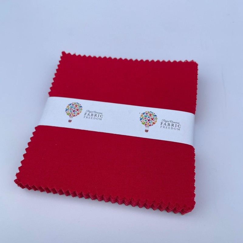 100% Cotton Plain Solid Coloured 42 Piece 5" Charm Pack