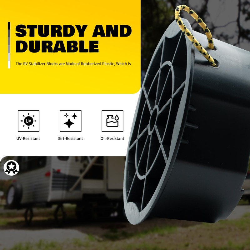 RV Trailer Jack Block 4 Pack, RV Leveling Blocks for