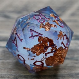 Dungeons and Dragons DND Dice D20, Liquid Core Dice Set D&D 33MM Oversized D20 Single Sharp Edge Resin dice with Gift Case, Polyhedral Dice for Role Playing Game