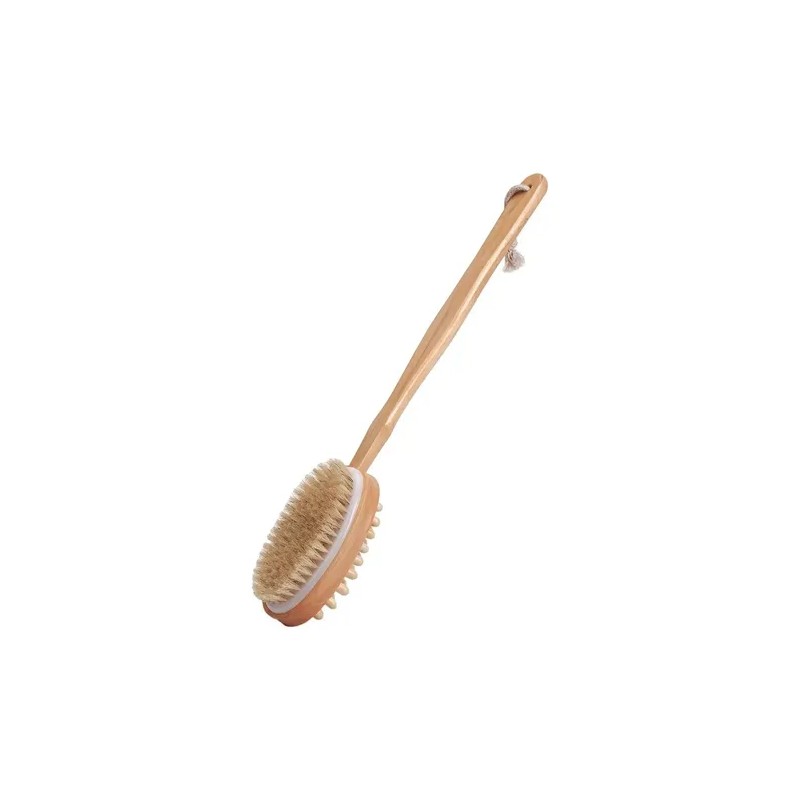 Cepillo Exfoliante Corporal Con Mango De Madera Largo Para