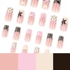 Uñas postizas cuadradas Octoswave, diseño francés, con diseños dulces, para