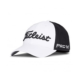Titleist Tour Performance Mesh Hat (White/Black, Adjustable) Golf Cap