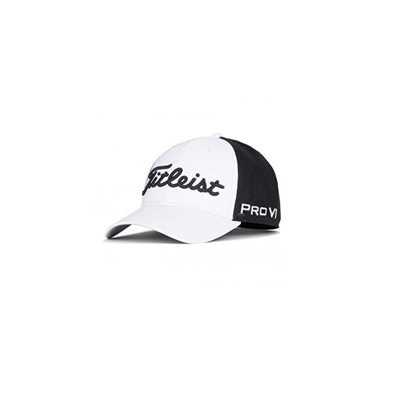Titleist Tour Performance Mesh Hat (White/Black, Adjustable) Golf Cap