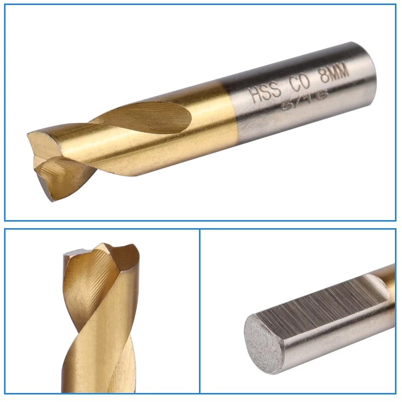 Unbranded 5Pcs Cobalt Spot Weld Drill Bit Set, Titanium Coated
