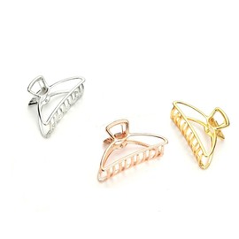 minkissy 3Pcs Large Hair Claw Clips Women Frosted Design Rose Gold Bright Gold Silver Easy to Use Hair Clamp for Weddings Parties Daily Styling
