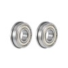 sourcing map F6001ZZ Flange Ball Bearing 12x28x8mm Shielded Chrome Bearings