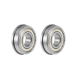 sourcing map F6001ZZ Flange Ball Bearing 12x28x8mm Shielded Chrome Bearings 2pcs