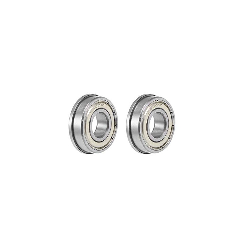 sourcing map F6001ZZ Flange Ball Bearing 12x28x8mm Shielded Chrome Bearings