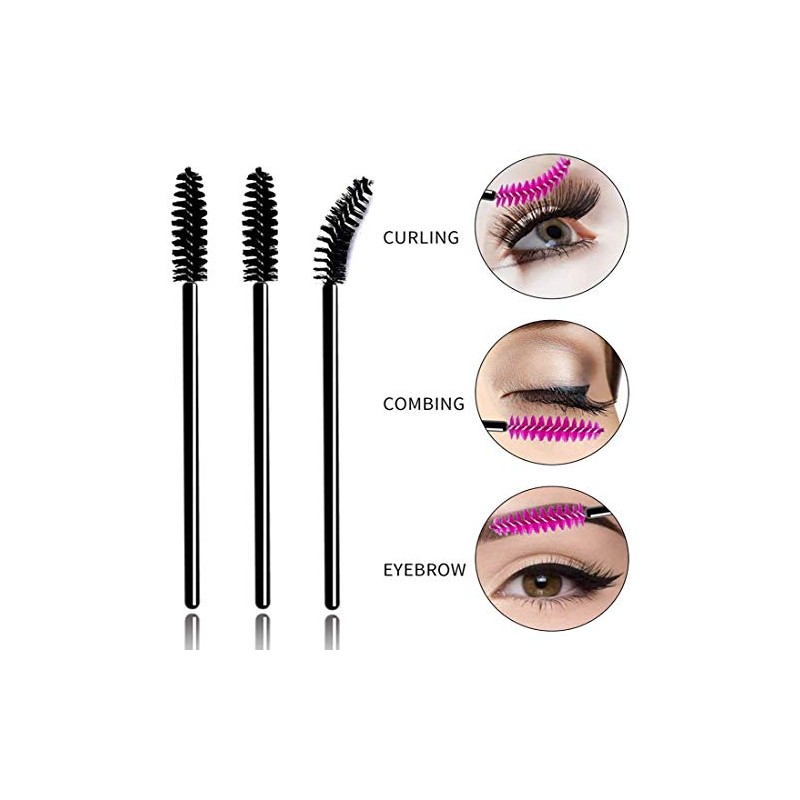 Set de 50 Cepillo Cejas Desechable Cepillos de Pestañas Cepillo