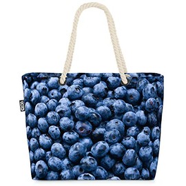 VOID Blueberries Beach Bag Shopper 58 x 38 x 16 cm 23L XXL Shopping Bag Travel Bag Beach Bag