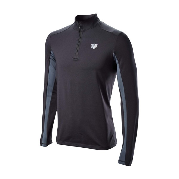WILSON Staff Men's Thermal Tech Golf Shirt, Black, 2X Large