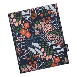 MoKo 6-7" Embroidered Daisy Padded Sleeve Pouch for 7" Kindle Colorsoft Signature Edition 2024, Kindle 11/10/8 Gen, Paperwhite 11th/10th Gen, Pouch for Voyage/Kobo eReader, Indigo Flower