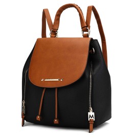 MKF Collection Backpack for Women Vegan Leather Bookbag Top Handle Bag Lady Fashion Pocketbook Travel bag Mauve Blush by Mia k