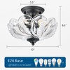 HuixuTe Modern Semi Flush Mount Ceiling Light, 3-Light Black Close