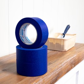 ABRO 3-Pack Blue Painters Tape 2 Inch Wide 48mm x 55M, All Purpose Blue Tape, Temporary Labeling, Easy Tear, Clean Removal, Masking Tape Colored