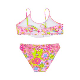 Power Flower Girls Swimming Costume Two Pieces Bikini Sets Tankini Sets Swimming Suit for Girls 2-14 Years (10-12 Years, LA617-Pink)