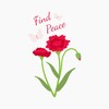 CafePress Carnation Flower Plant Butterflies Find Peace Magn 2.25" Round