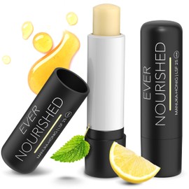 evernourished Manuka Lippenpflege mit LSF 25 - bei beanspruchten & trockenen Lippen - Lippenbalsam mit Manukahonig (MGO 400+) und Sonnenschutz 25 UVA - Lippenpflegestift 2 x 4,6g
