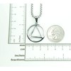 AA Necklace, 24" Box chain, Hypo Allergenic Stainless Steel Alcoholics