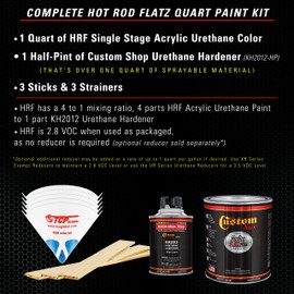 Custom Shop - Dark Teal Metallic - Hot Rod Flatz Flat Matte Satin Urethane Auto Paint - Complete Quart Paint Kit - Professional Low Sheen Automotive, Car Truck Coating, 4:1 Mix Ratio