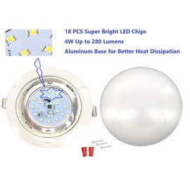 RISESTAR KICORED 4.5Inch LED RV Boat Recessed Ceiling Light DC12V Cabinet Light Interior Lighting for RV Motorhome Camper Caravan Trailer Boat, Warm White (Pack of 3)