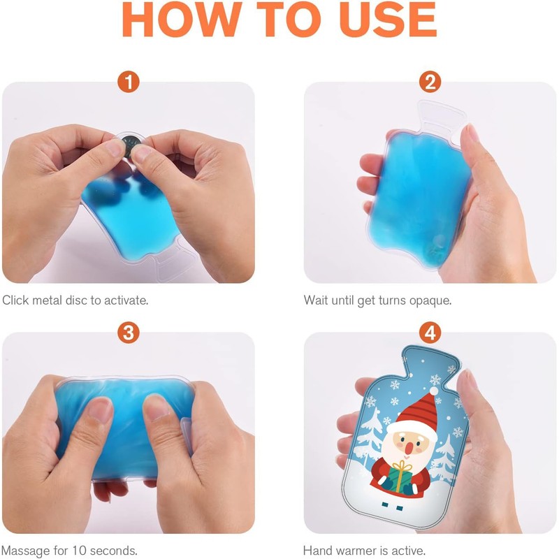 Reusable Hand Warmers, 5pcs Christmas Pocket Instant Hand Warmers, Reusable