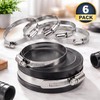 Tudomro 6 Pack 2 Inch Reusable Stainless Steel Clamp for