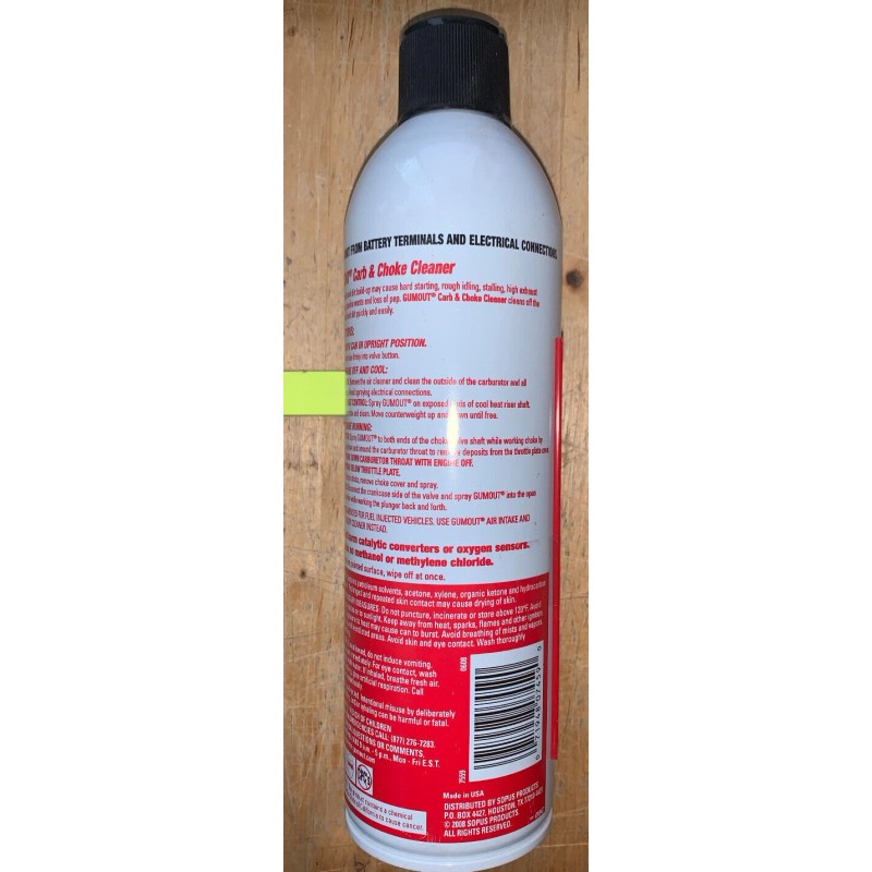 Gumout 800002230 Carb and Choke Cleaner, 16 oz. Jet Spray