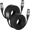 EBXYA Cable XLR de 50 pies, 2 paquetes de cable