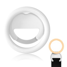 Selfie Ring Light Circle 180° Rotating Mini Fill Light USB Rechargeable 3 Light Modes Clip on Ring Light for Cell Phone Photography Video