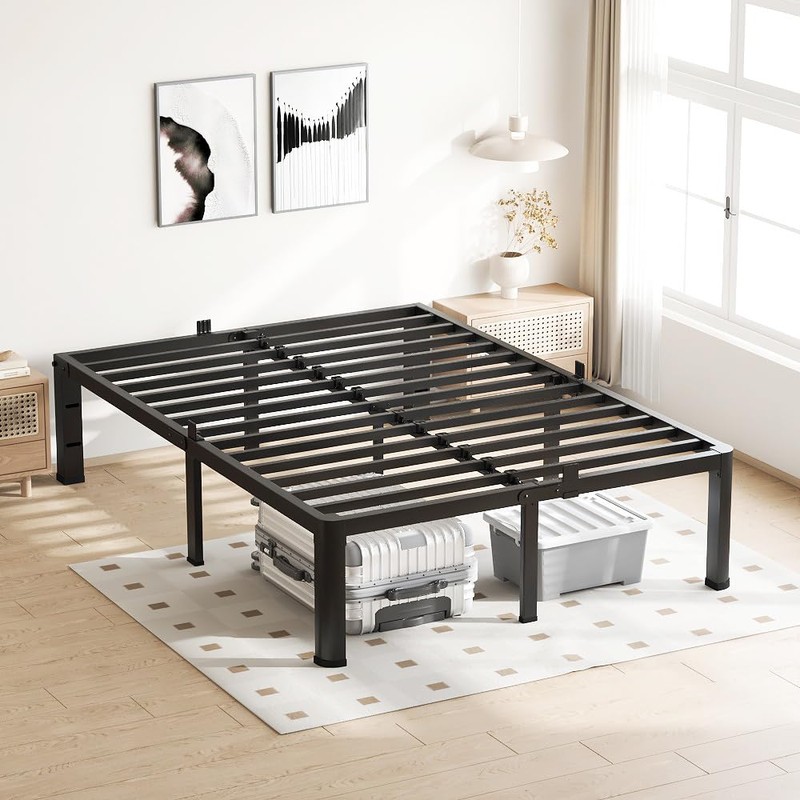 18 Inch King Size Bed Frame, 3500Lbs Heavy Duty Metal