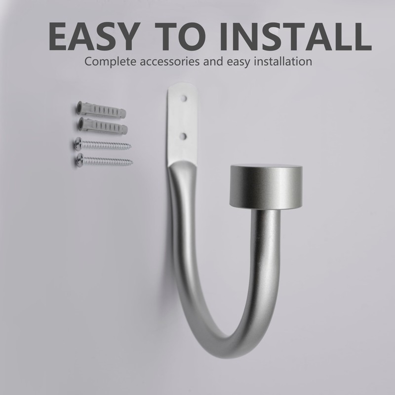 2PCS Curtain Holdbacks, Wall Mounted Curtain Holders, Curtain Hooks for